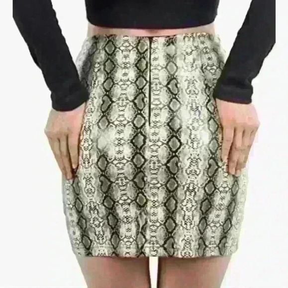 RAMISU | Women's Snake Print Faux Leather Slim High Waisted Mini  Skirt - Picture 3 of 8